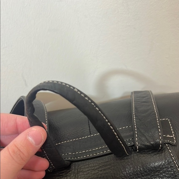 Perlina Black Buttery Smooth Pebbled Leather Backpack - Picture 12 of 14